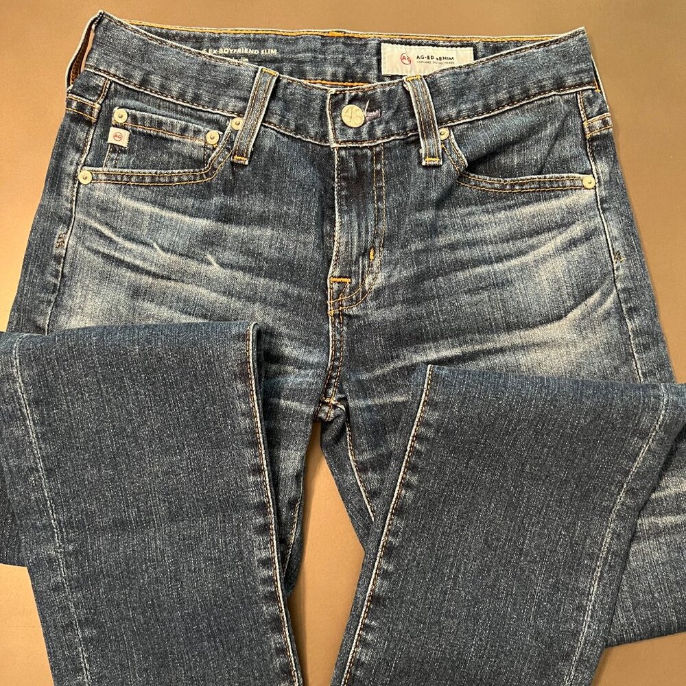 AG Adriano Goldschmied Ex-Boyfriend Slouchy Slim Mid-Rise Cropped Jeans Size 26